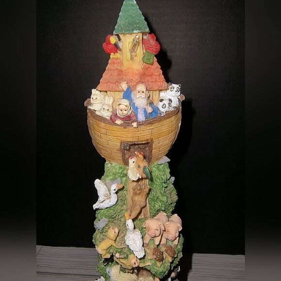 Noah's Ark Tree Statue Figurine Holiday Home Decor Lights Up & Plays Music 1996 - Picture 6 of 13